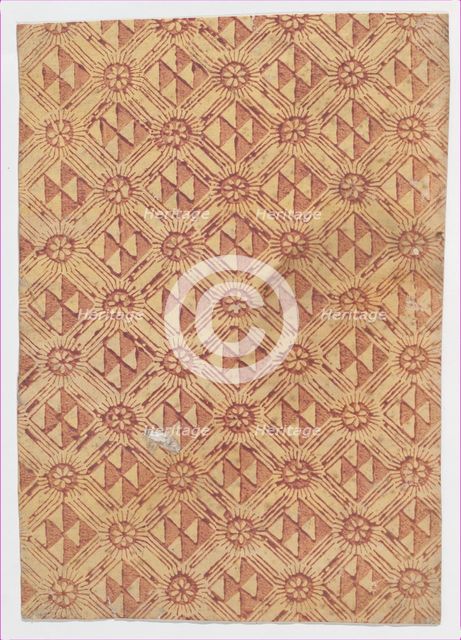 Sheet with overall pattern of triangles and rosettes, 19th century. Creator: Anon.