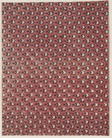 Sheet with overall red and black geometric pattern, 19th century. Creator: Anon