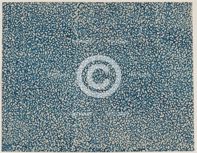 Sheet with overall squiggly line pattern, 19th century. Creator: Anon.