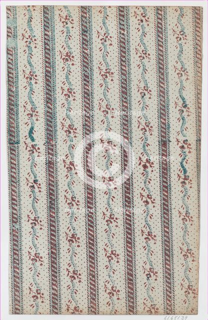 Sheet with overall vine and dot pattern, late 18th-mid-19th century., late 18th-mid-19th century. Creator: Anon.