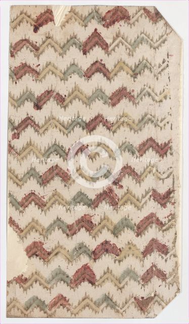 Sheet with overall zigzag pattern, 19th century. Creator: Anon.