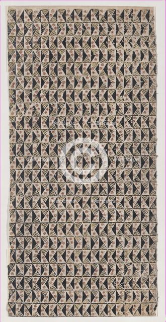 Sheet with pattern of triangles, 19th century. Creator: Anon.