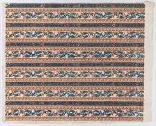 Sheet with six borders with vines and flower designs, late 18th-mid-..., late 18th-mid-19th century. Creator: Anon