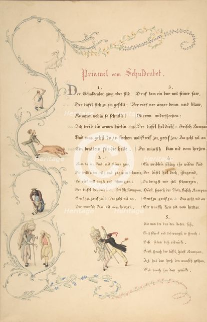 Sheets of Verses: Priamel vom Schuldenbot, late 18th-early 19th century. Creator: Johann Martin Usteri.