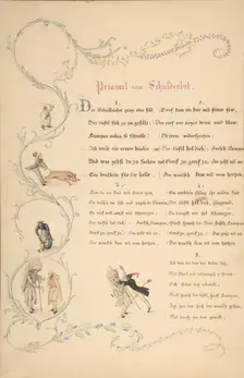 Sheets of Verses: Priamel vom Schuldenbot, late 18th-early 19th century. Creator: Johann Martin Usteri