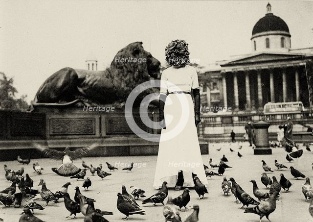 Sheila Legge as Surrealist "Phantom", Trafalgar Square, London, 11 June 1936, 1936. Creator: Cahun, Claude (1894-1954).