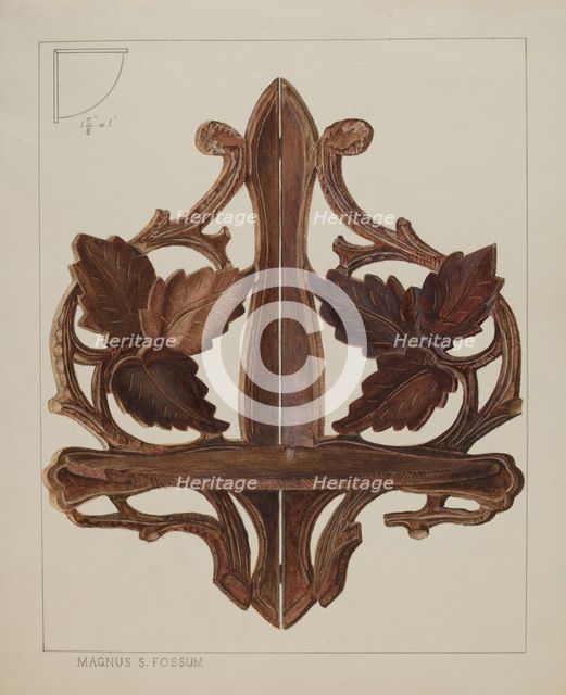 Shelf (Corner Bracket), c. 1937. Creator: Magnus S. Fossum.