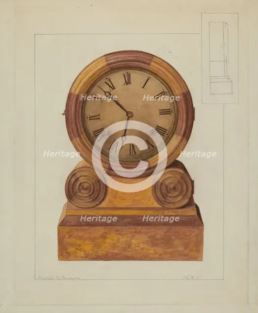 Shelf Clock, c. 1937. Creator: Manuel G. Runyan.