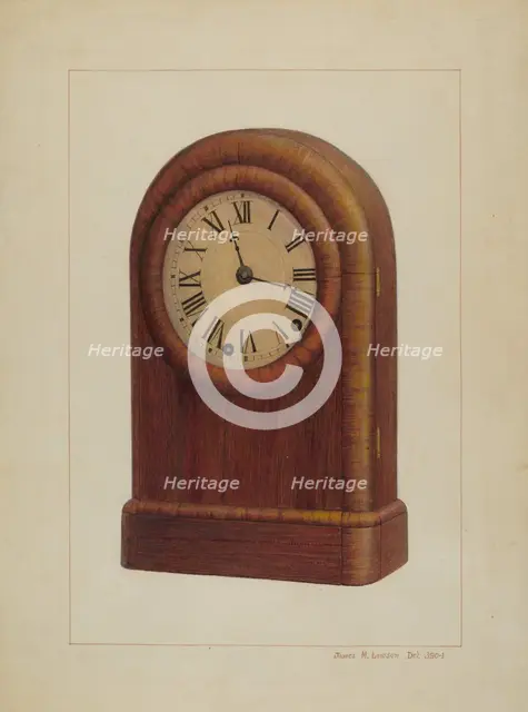 Shelf Clock or Mantel Clock, c. 1938. Creator: James M. Lawson.