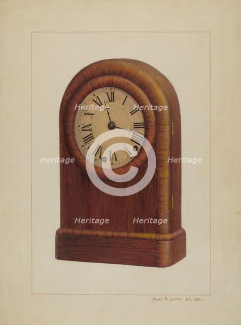 Shelf Clock or Mantel Clock, c. 1938. Creator: James M. Lawson.