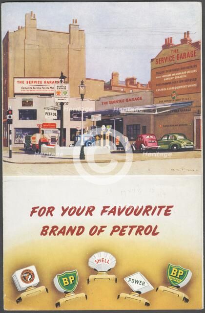 Shell, BP, National Benzole, 1950s. Artist: Wilfred Fryer