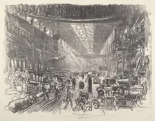 Shell Factory, No.I, 1917. Creator: Joseph Pennell