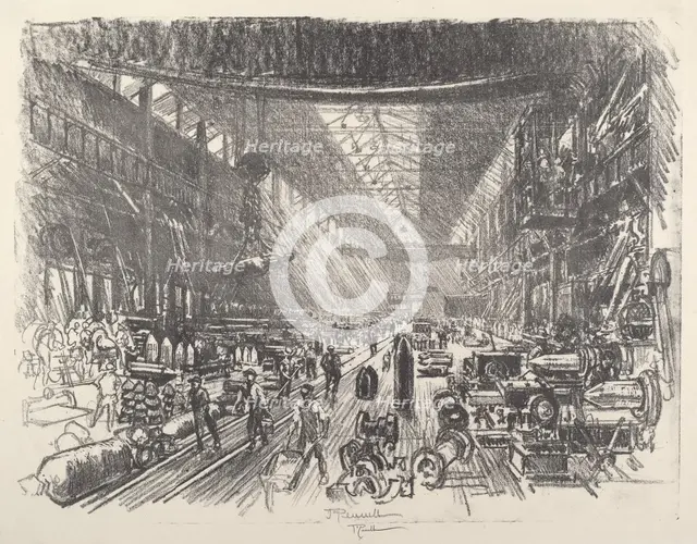 Shell Factory, No.I, 1917. Creator: Joseph Pennell.