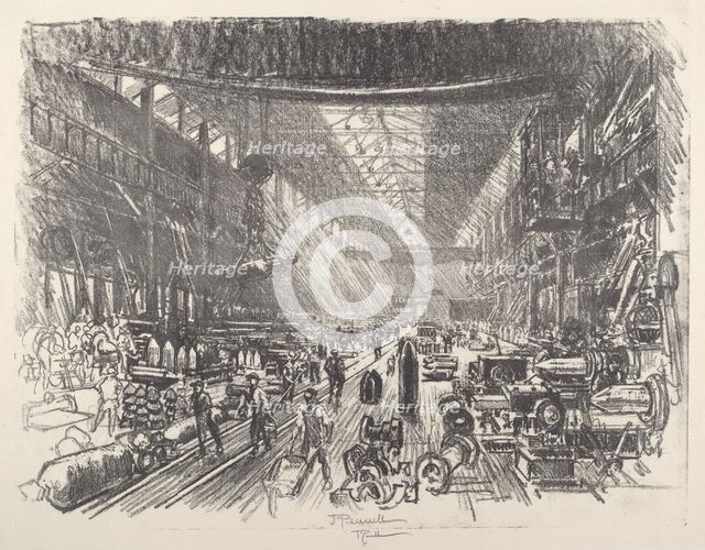 Shell Factory, No.I, 1917. Creator: Joseph Pennell.