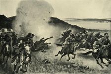 Shell from the Naval Brigade Dispersing Boers from Behind the Seven Sisters Kopjes 1900. Creator: Sidney E Paget