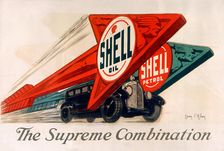 Shell oil & Shell petrol , 1925. Creator: D'Ylen, Jean (1886-1938)
