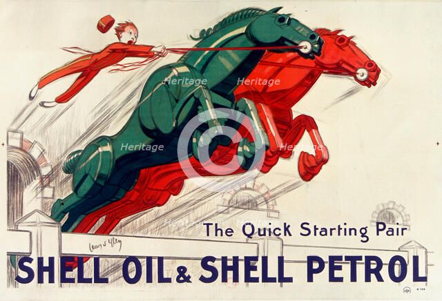 Shell oil & Shell petrol , 1930. Creator: D'Ylen, Jean (1886-1938).