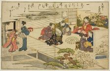 Shell-Matching Game, from the illustrated book "Gifts from the Ebb Tide..., Japan, 1789. Creator: Kitagawa Utamaro
