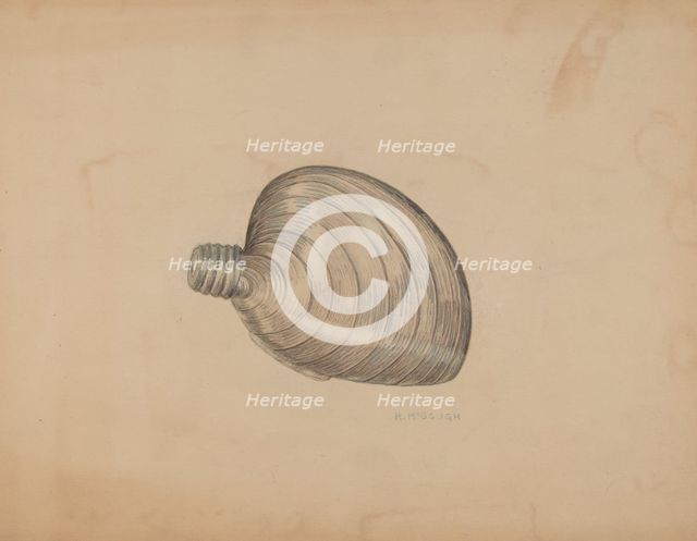 Shell Shaped Flask, c. 1940. Creator: Raymond McGough.