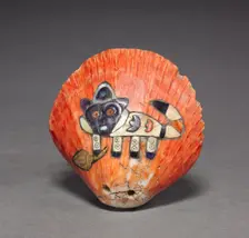 Shell with Inlaid Feline, 100 BC-700. Creator: Unknown