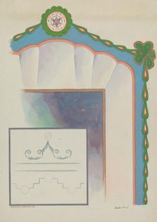 Shell Top Doorway San Luis Rey Mission, 1936. Creator: Howard H. Sherman