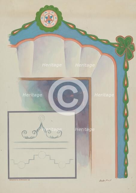 Shell Top Doorway San Luis Rey Mission, 1936. Creator: Howard H. Sherman.