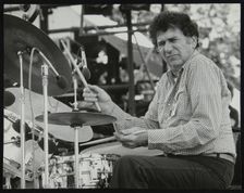 Shelly Manne playing at the Capital Radio Jazz Festival, London, 1979. Creator: Denis Williams