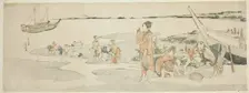 Shellfish gathering, Japan, c. 1800. Creator: Hokusai