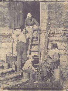 Shelling Beans, Argentelle, 1851. Creator: Baron Louis-Adolphe Humbert De Molard