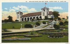 Shelter house and rest room, Forest Park, St Louis, Missouri, USA, 1926