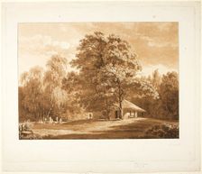 Shelter in the Park (recto), c. 1800. Creator: Carl August Senff