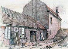Shelter in Fournes c1914-c1918(?). Artist: Adolf Hitler