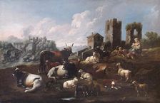 Shepherd and Cattle late 17th or early 18th century. Artist: Philipp Peter Roos