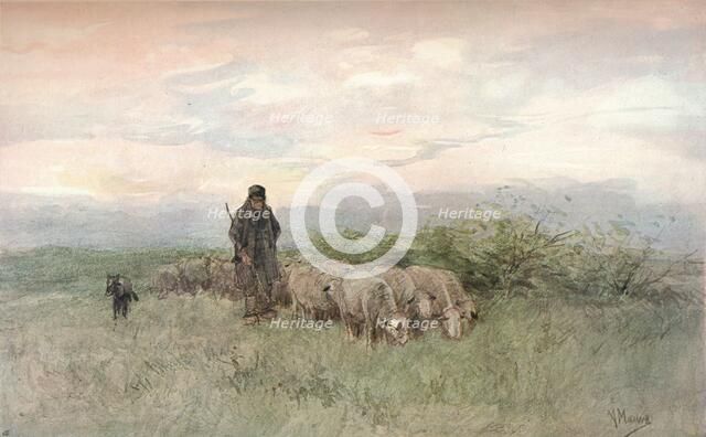 'Shepherd and Flock', 19th century. Artist: Anton Mauve.