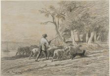 Shepherd and his Flock, n.d. Creator: Charles Emile Jacque