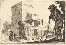 Shepherd and Ruins, c. 1617. Creator: Jacques Callot