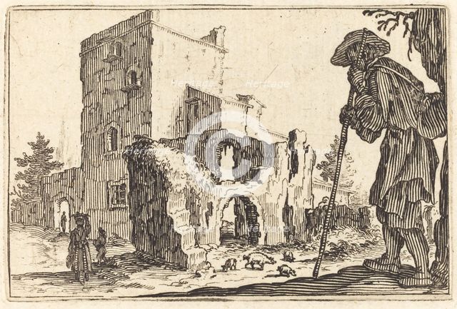 Shepherd and Ruins, c. 1622. Creator: Jacques Callot.