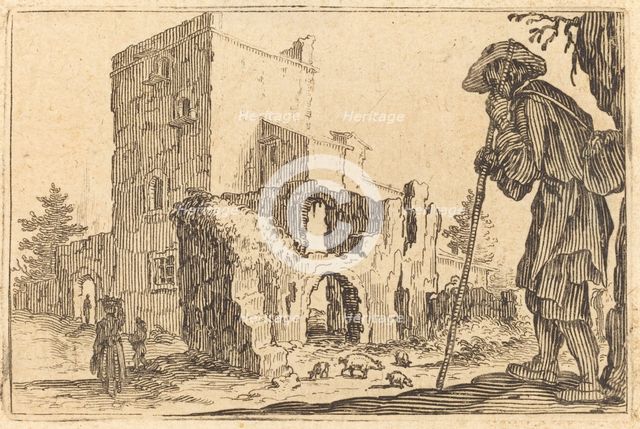 Shepherd and Ruins, c. 1622. Creator: Jacques Callot.