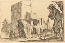 Shepherd and Ruins, c. 1622. Creator: Jacques Callot