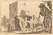 Shepherd and Ruins, c. 1622. Creator: Jacques Callot