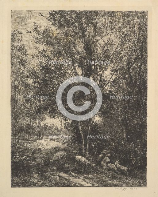 Shepherd and Shepherdess, 1874. Creator: Charles Francois Daubigny.