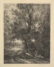 Shepherd and Shepherdess, 1874. Creator: Charles Francois Daubigny