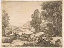 Shepherd and Shepherdess Conversing in a Landscape, ca. 1651. Creator: Claude Lorrain