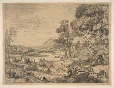 Shepherd and Shepherdess Conversing in a Landscape, ca. 1651. Creator: Claude Lorrain