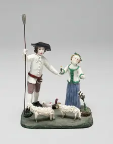Shepherd and Shepherdess, France, Late 18th century. Creator: Verres de Nevers