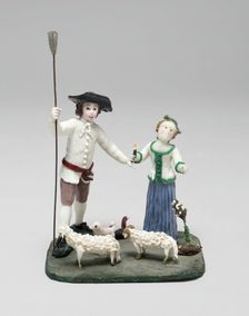 Shepherd and Shepherdess, France, Late 18th century. Creator: Verres de Nevers