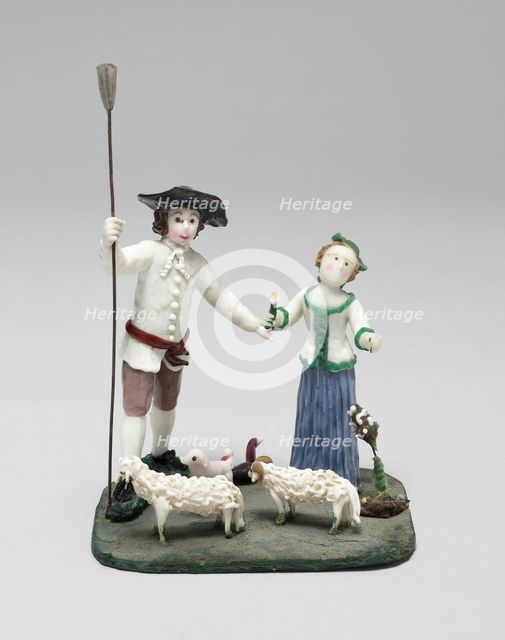 Shepherd and Shepherdess, France, Late 18th century. Creator: Verres de Nevers.