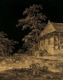 Shepherd at a Farmstead, 1780-1815. Creator: Leendert Overbeek