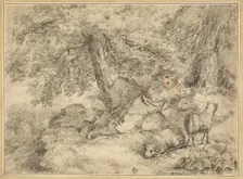Shepherd Boy with Lambs in Woods, n.d. Creator: George Morland