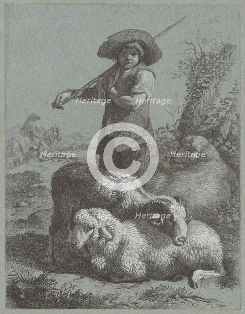 Shepherd Boy with Sheep, 1764. Creator: Francesco Londonio.